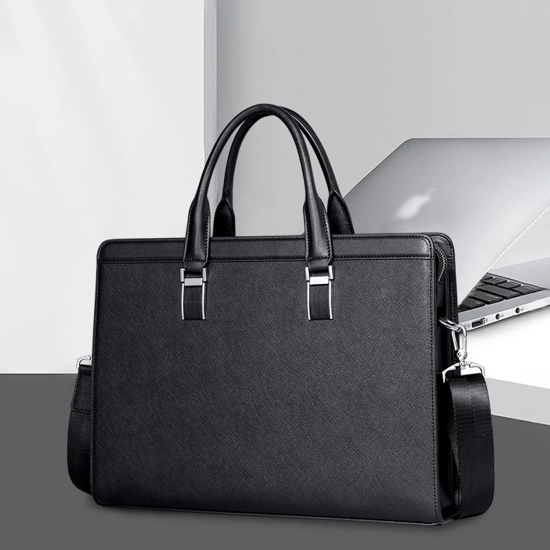 Genuine Leather Briefcase for 14-Inch Laptop