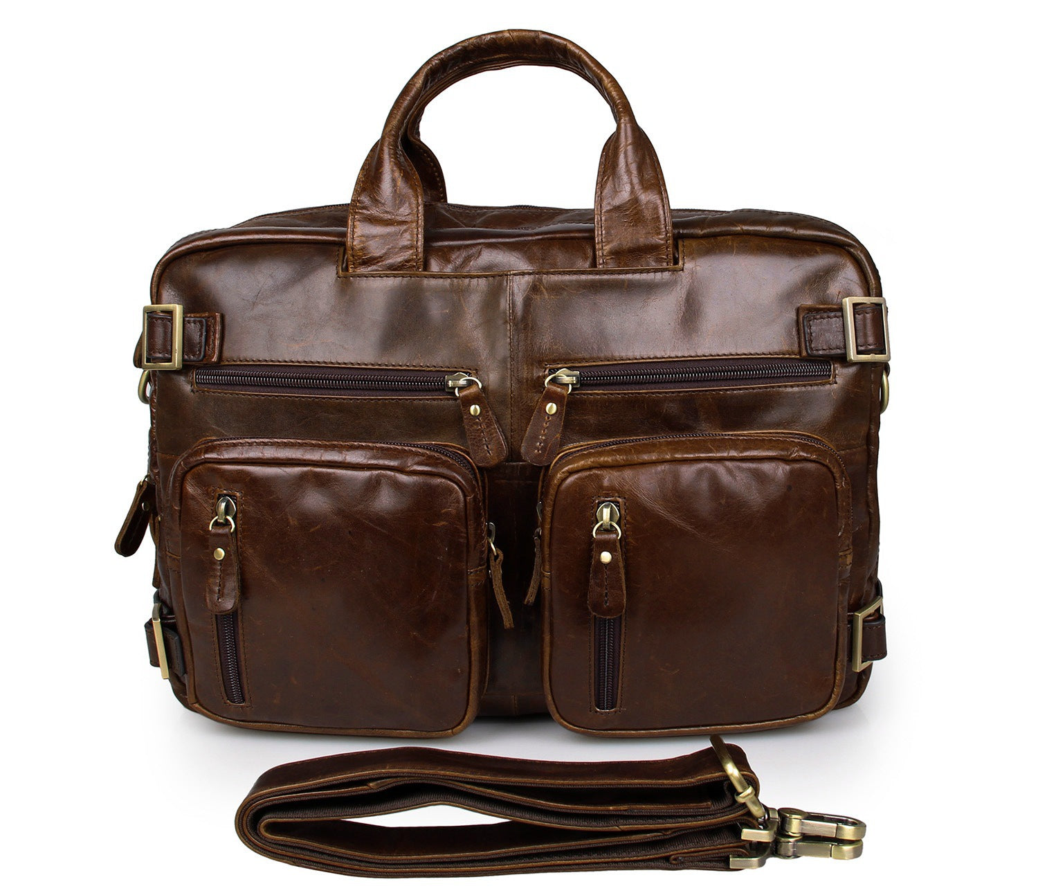 Men's Convertible Leather Handbag Backpack