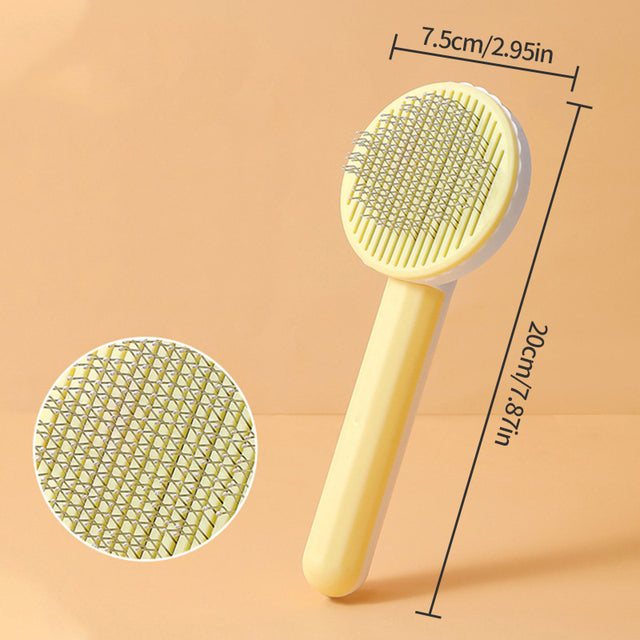Self-Cleaning Pet Grooming Slicker Brush for Cats and Dogs