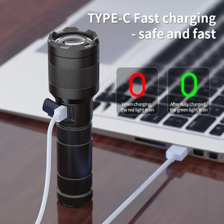 High-Power Rechargeable Flashlight