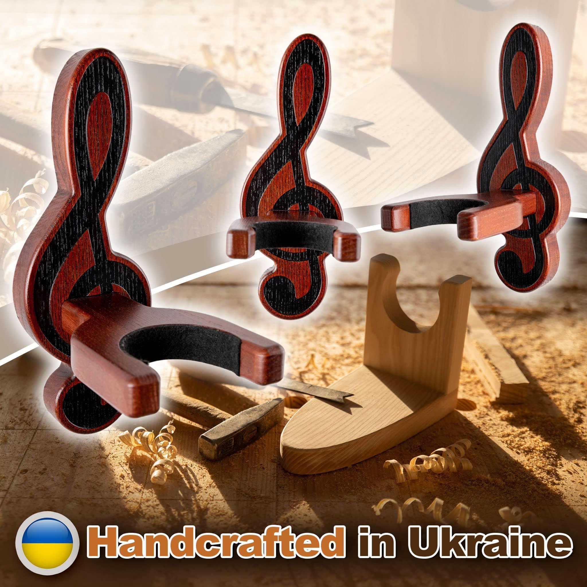 Guitar Holder Wall Mount Ash Wood Wooden Single Guitar Hanger Hook Stand Rack