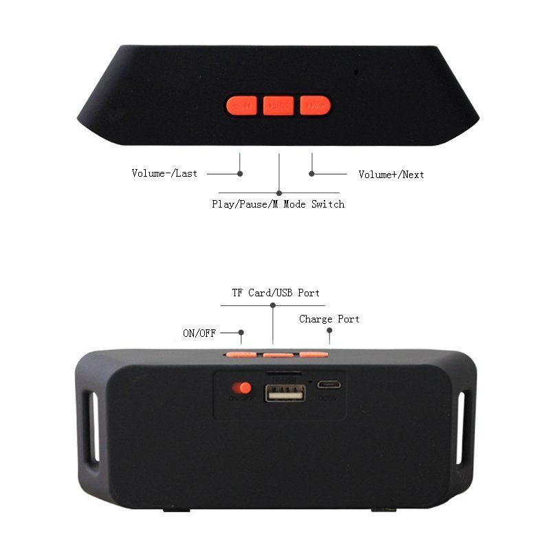 Tune Thunder Rechargeable Wireless Bluetooth Portable Speaker FM Radio