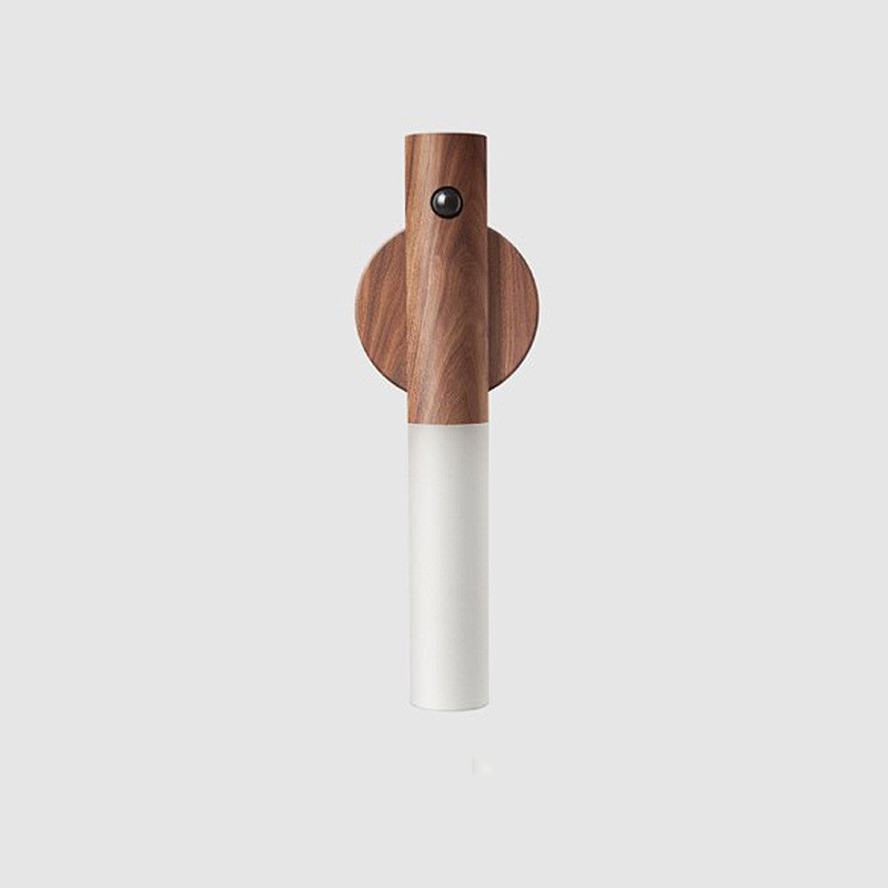 Magnetic Wood PIR Motion Sensor LED Night Light USB Rechargeable
