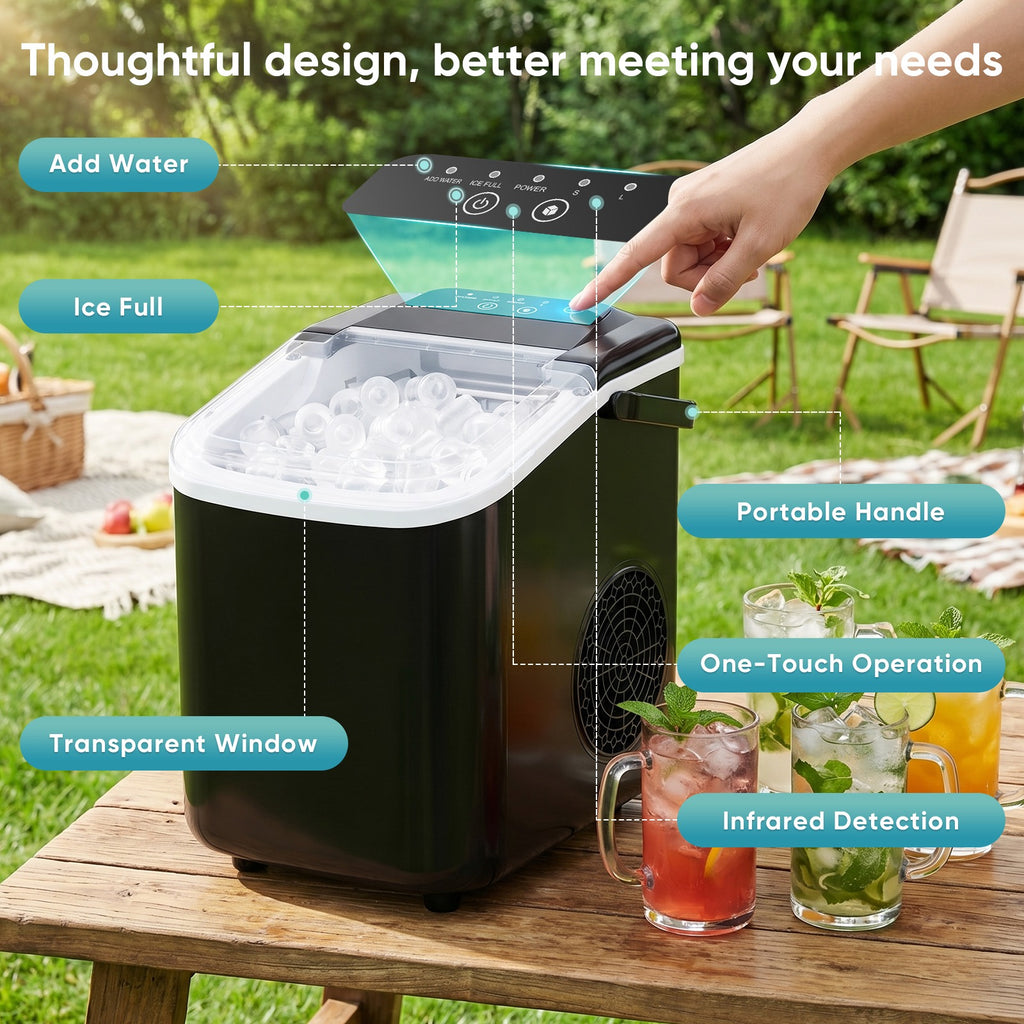 Portable Desktop Ice Maker with Handle