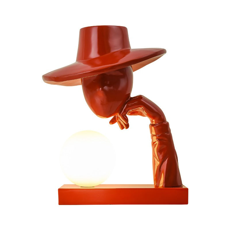 Modern Sitting Figure Table Lamp Sculpture