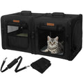 Twin-Compartment Cat Travel Carrier with Litter Box