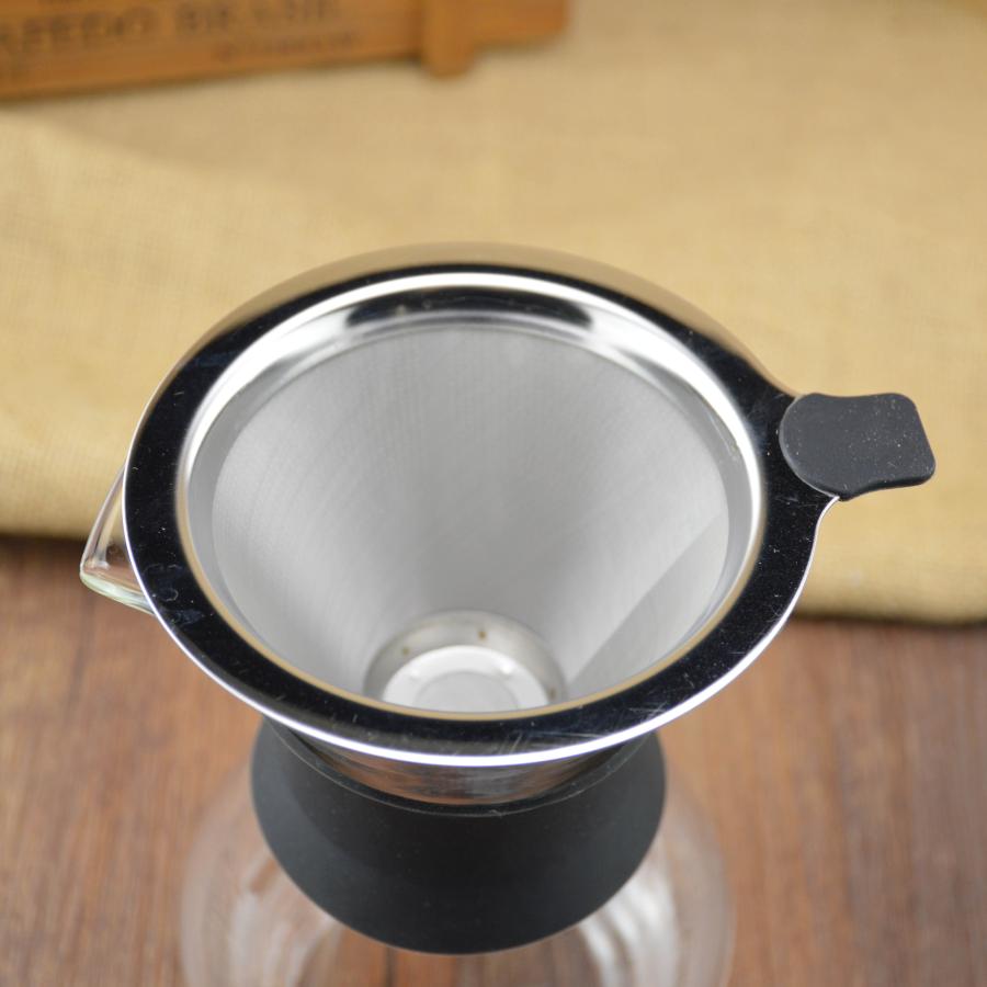 Stainless Steel Coffee Dripper with Glass Carafe