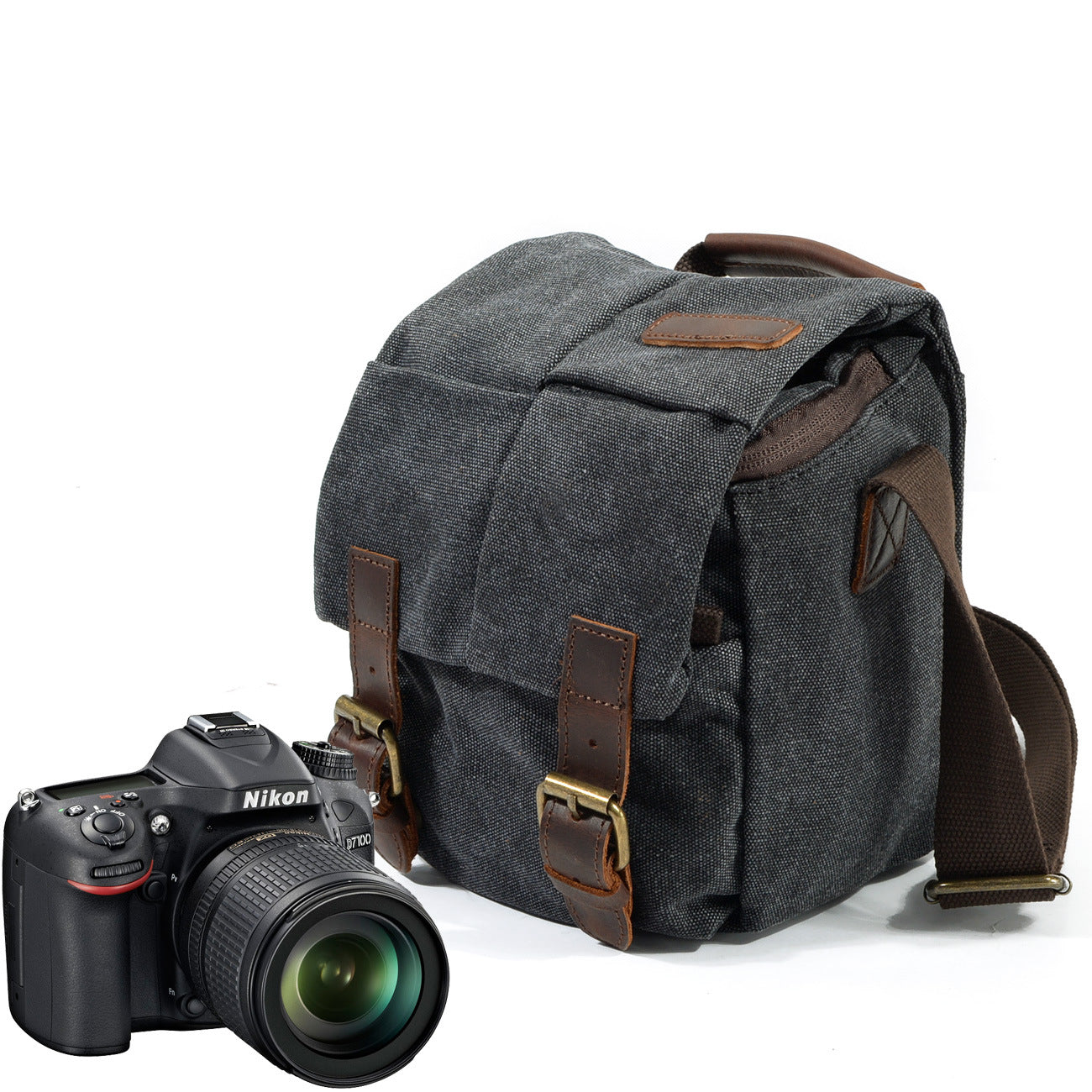 Vintage Waterproof Canvas Camera Bag for Men and Women