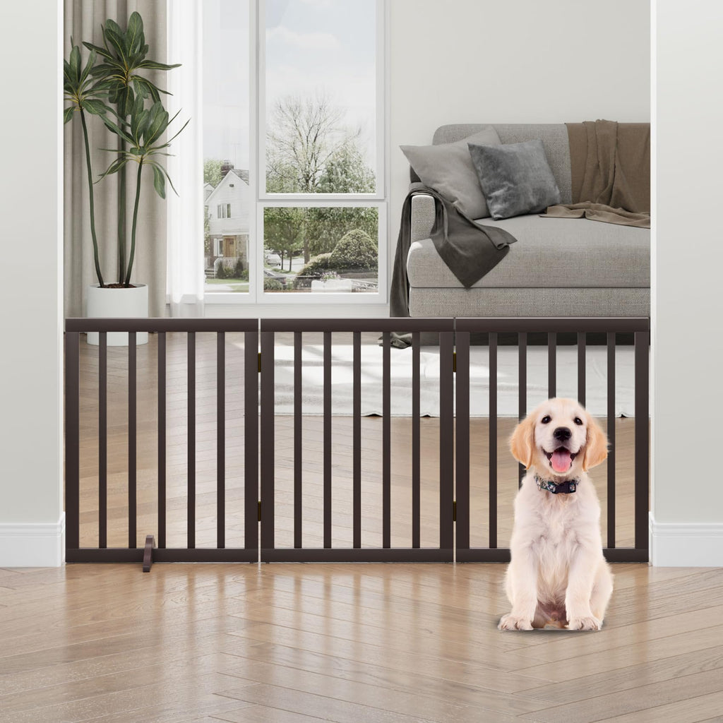 Freestanding Foldable Dog Gate, 3-Panel