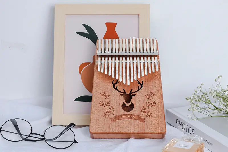 17-Key Thumb Piano Acoustic Mahogany Music Instrument