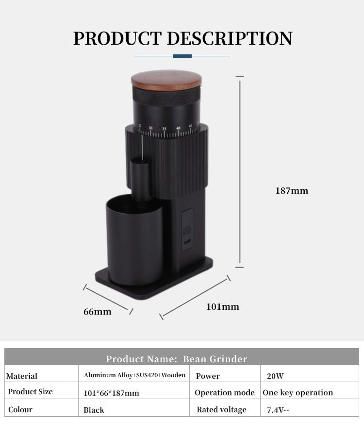 USB Rechargeable Electric Coffee Grinder