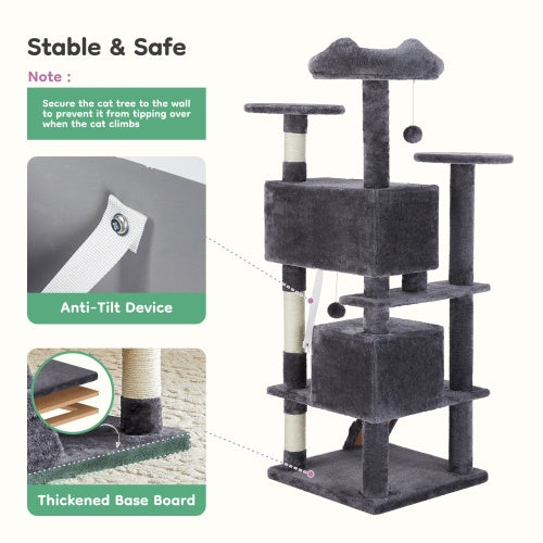 54-Inch Multi-Story Cat Tree Tower