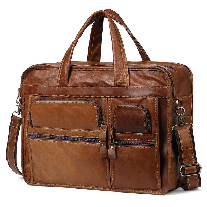 Genuine Leather Business Travel Messenger Bag
