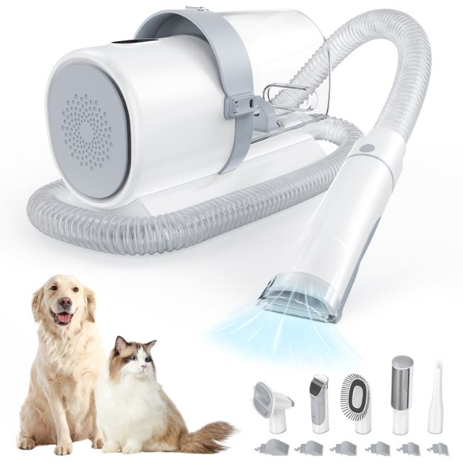 Low Noise Pet Hair Trimmer with Built-In Vacuum