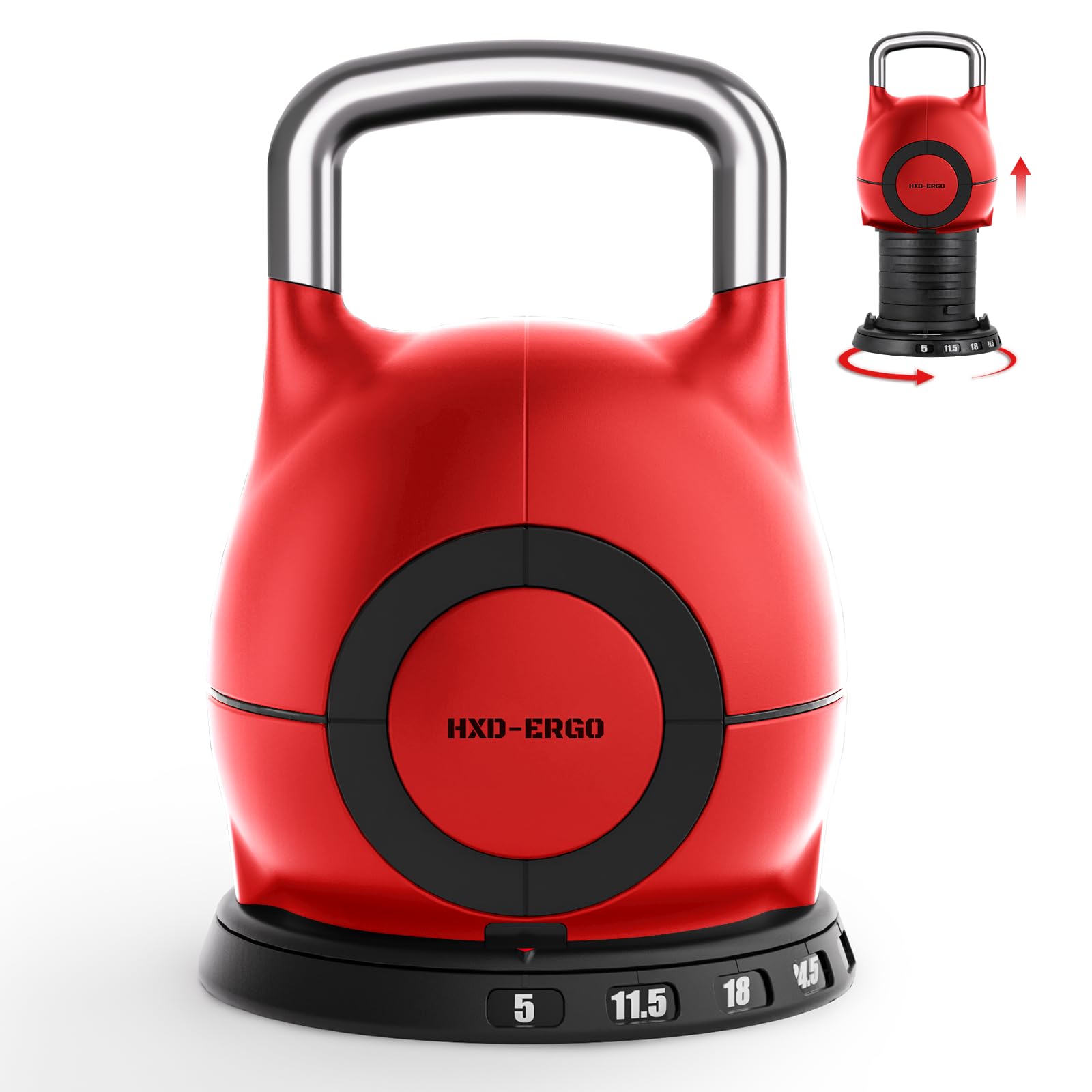 Adjustable Kettlebell Weight Set (5-44 lb, 7 Weights)