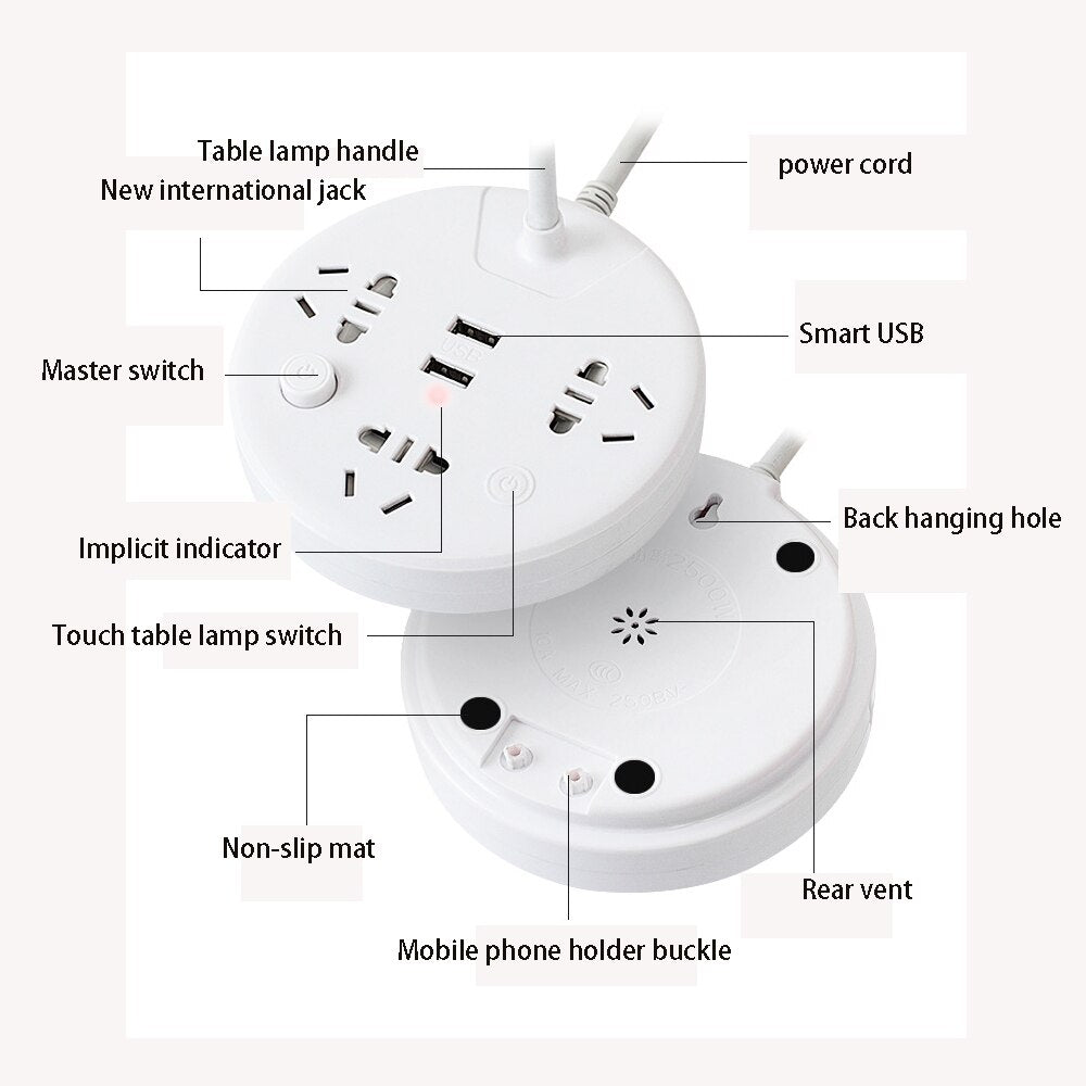 Multipurpose USB Socket Table Lamp
