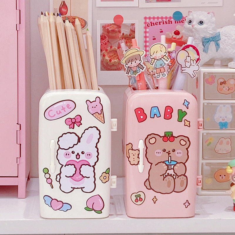 Kawaii Fridge Pen Holder Cute Desk Organizer Box
