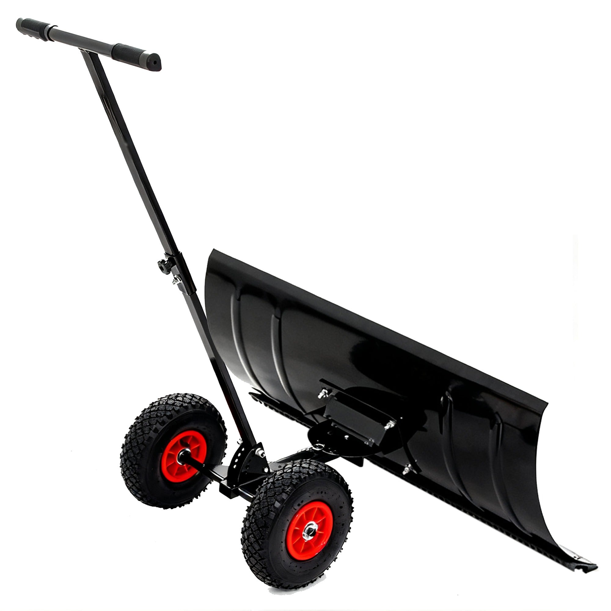 30-Inch Wheeled Snow Pusher with Adjustable Handle