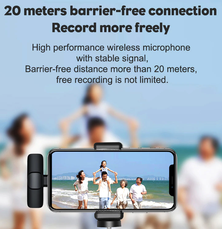 Lavalier Microphone Wireless Audio Video Recording Mini Mic