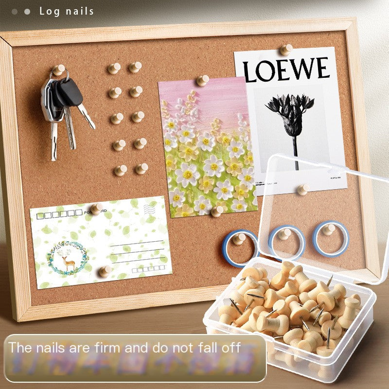 Wooden Push Pins with Felt Cork Board for Kids