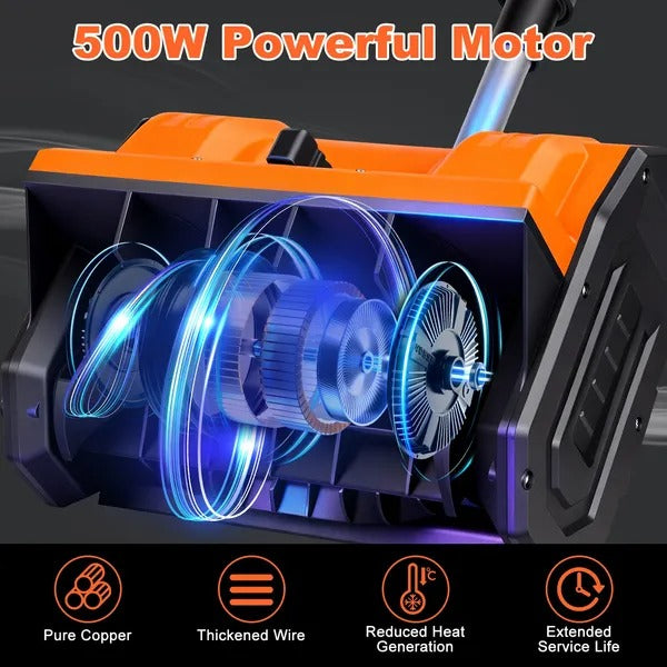 Cordless 500W Foldable Snow Shovel