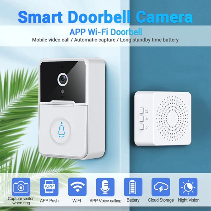 Wireless Smart WiFi Video Doorbell with Chime