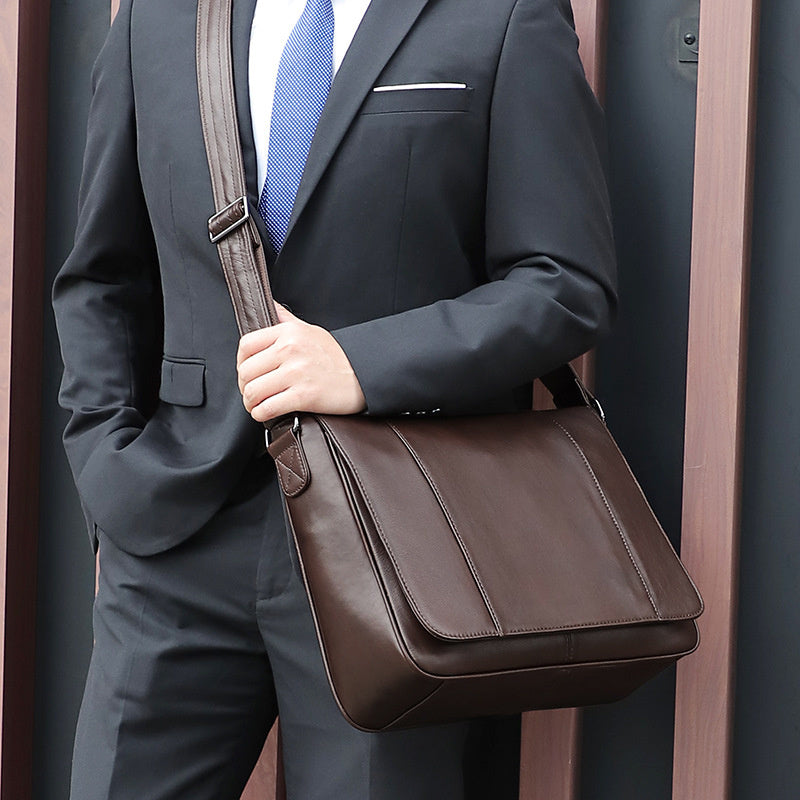 Oil Wax Leather Messenger Bag