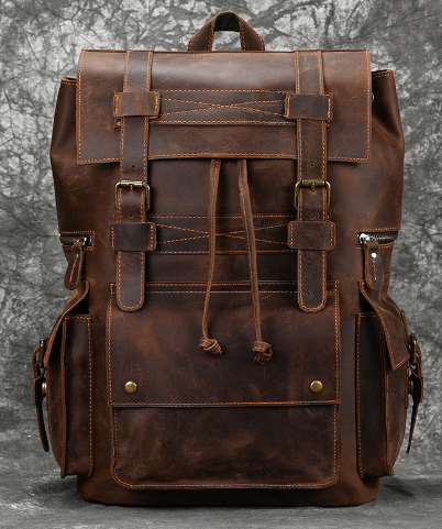Vintage Crazy Horse Leather Backpack