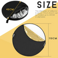 110CM 5-in-1 Collapsible Photography Reflector with Handle