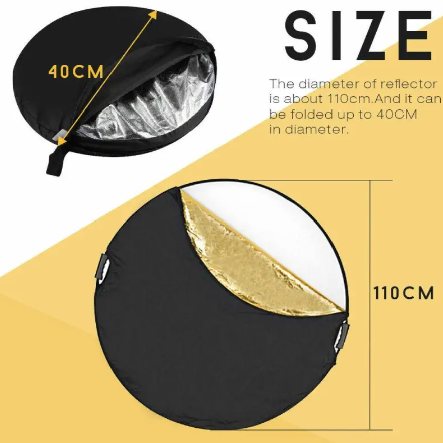 110CM 5-in-1 Collapsible Photography Reflector with Handle