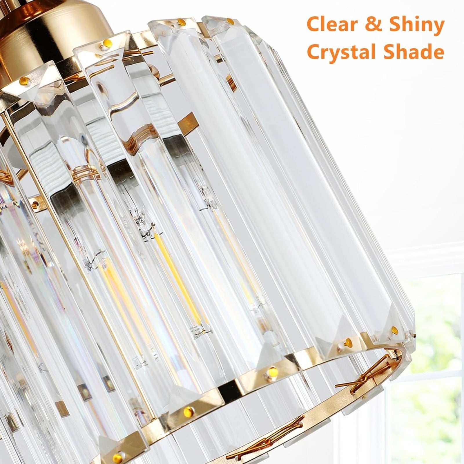 Modern 3-Light Crystal Semi-Flush Ceiling Light