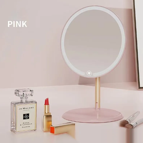 Desk Lamp with Three Fold LED Makeup Mirror