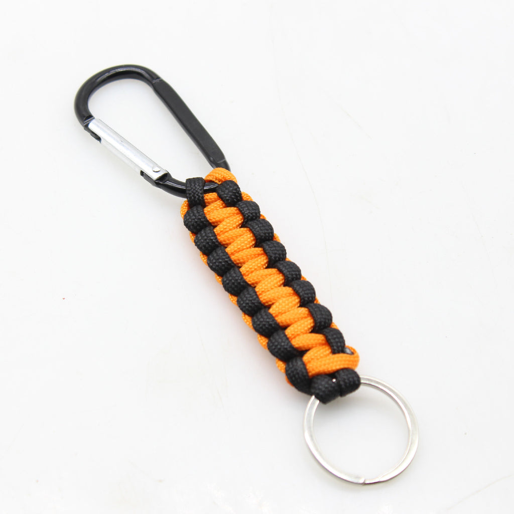 Black Paracord Keychain with Climbing Carabiner Hook