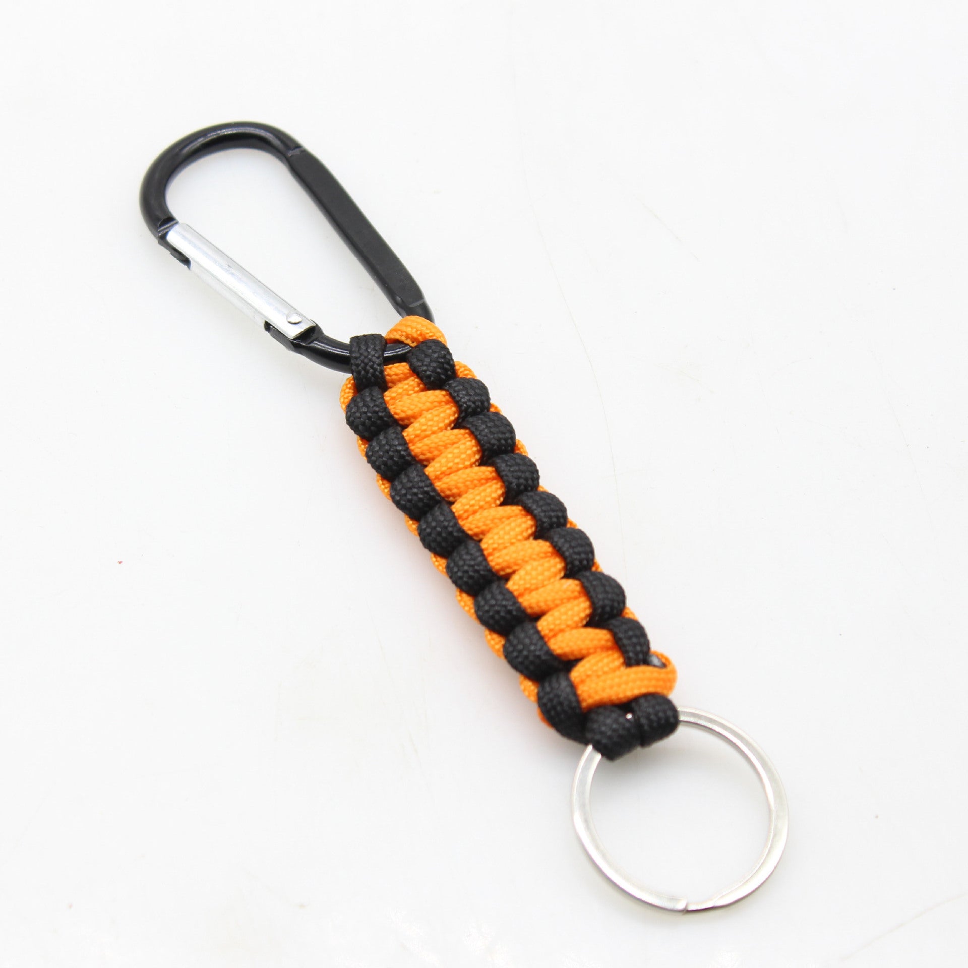 Black Paracord Keychain with Climbing Carabiner Hook