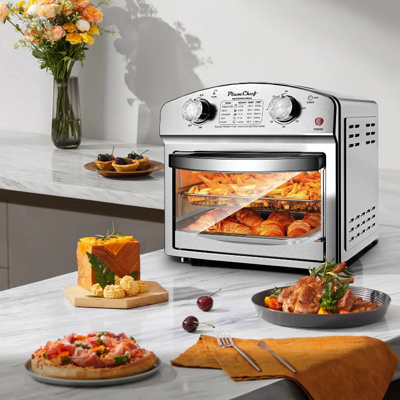 12L Stainless Steel Air Fryer, Dual Knob Control