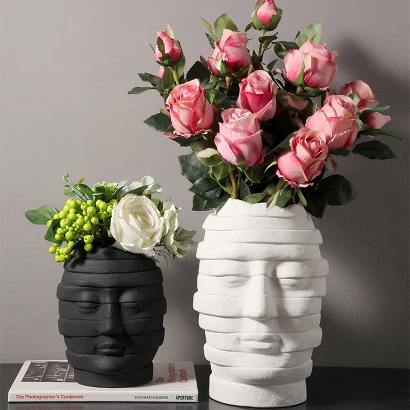 Minimalist Ceramic Face Vase