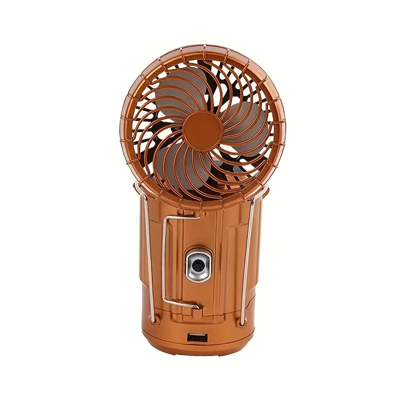 Portable Hand Crank Solar Lantern with Fan and USB Charger