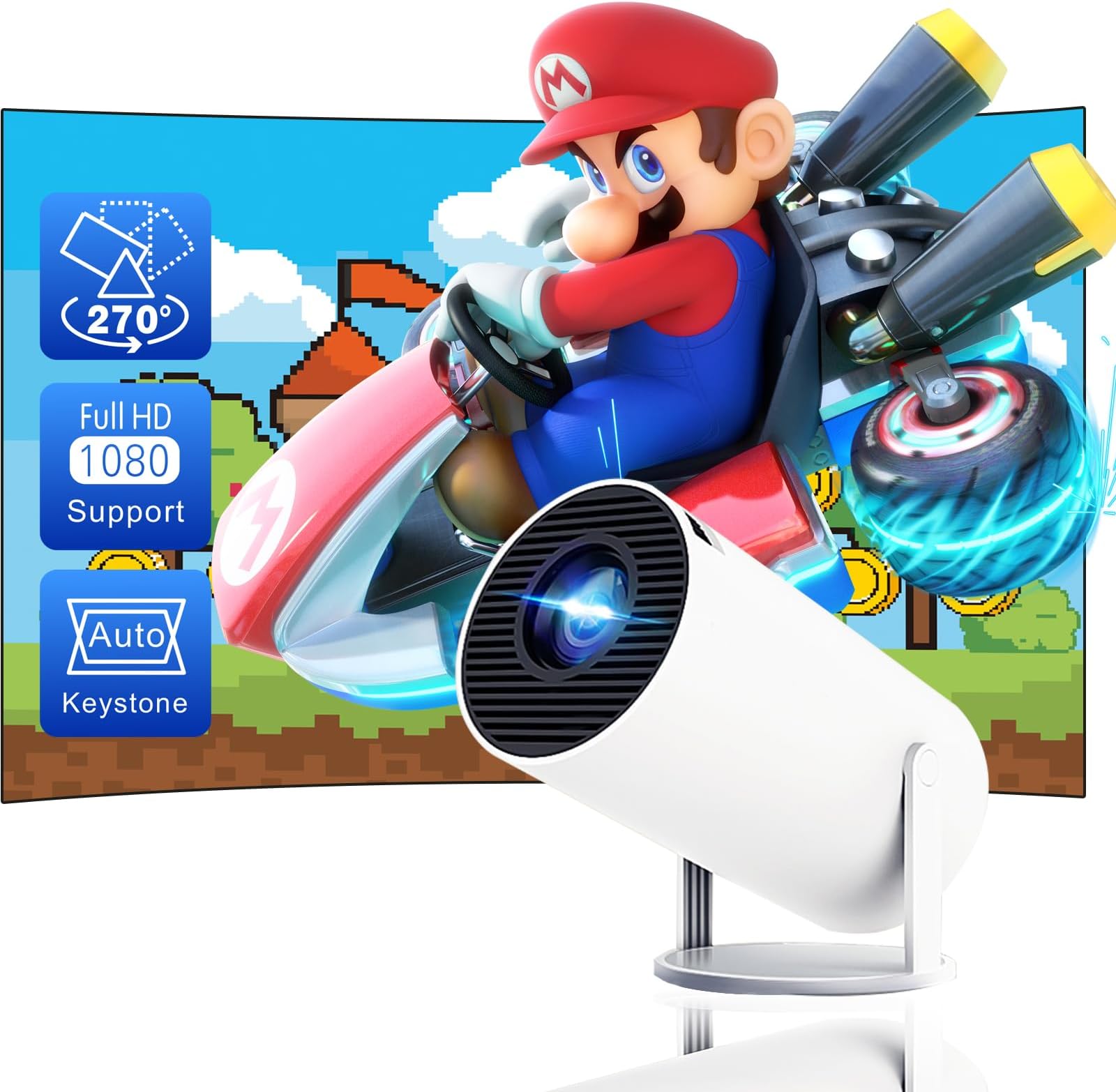 Mini Smart Projector with WiFi 6