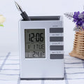 Retro Multifunctional Pen Holder Clock with Temp Display