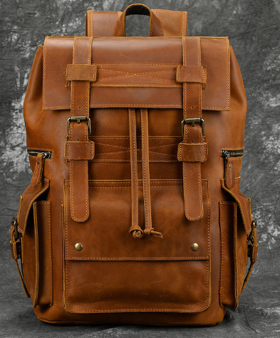 Vintage Crazy Horse Leather Backpack