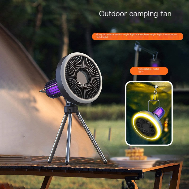 Portable USB Camping Fan with Mosquito Light and Charger