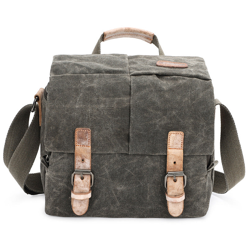 Water-Resistant Canvas Camera Bag for DSLR Crossbody