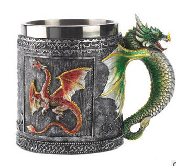 3D Skull Mug Stainless Steel Knight Coffee Cup