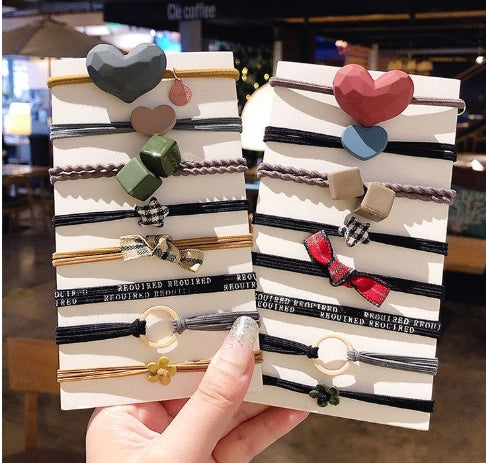 8-Piece Heart-Shaped Hair Tie Set