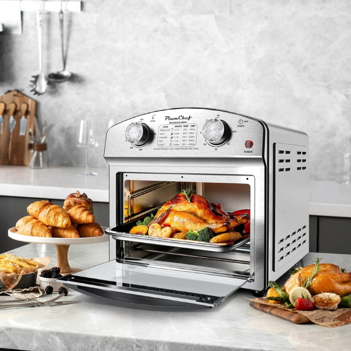 12L Stainless Steel Air Fryer, Dual Knob Control
