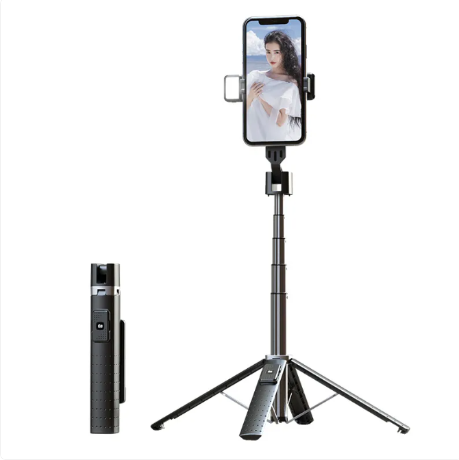 Quadrupod Double Fill Light Bluetooth Selfie Stick