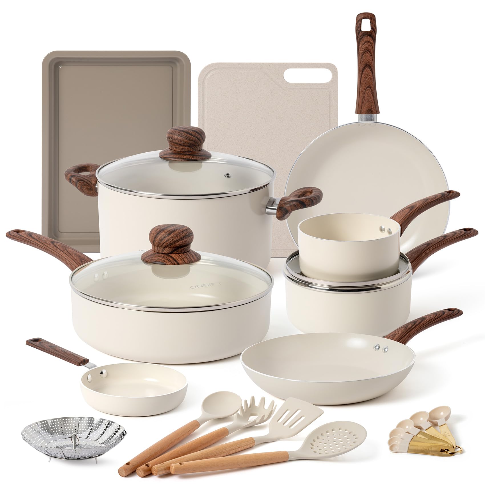 23-Piece Ceramic Nonstick Cookware Set