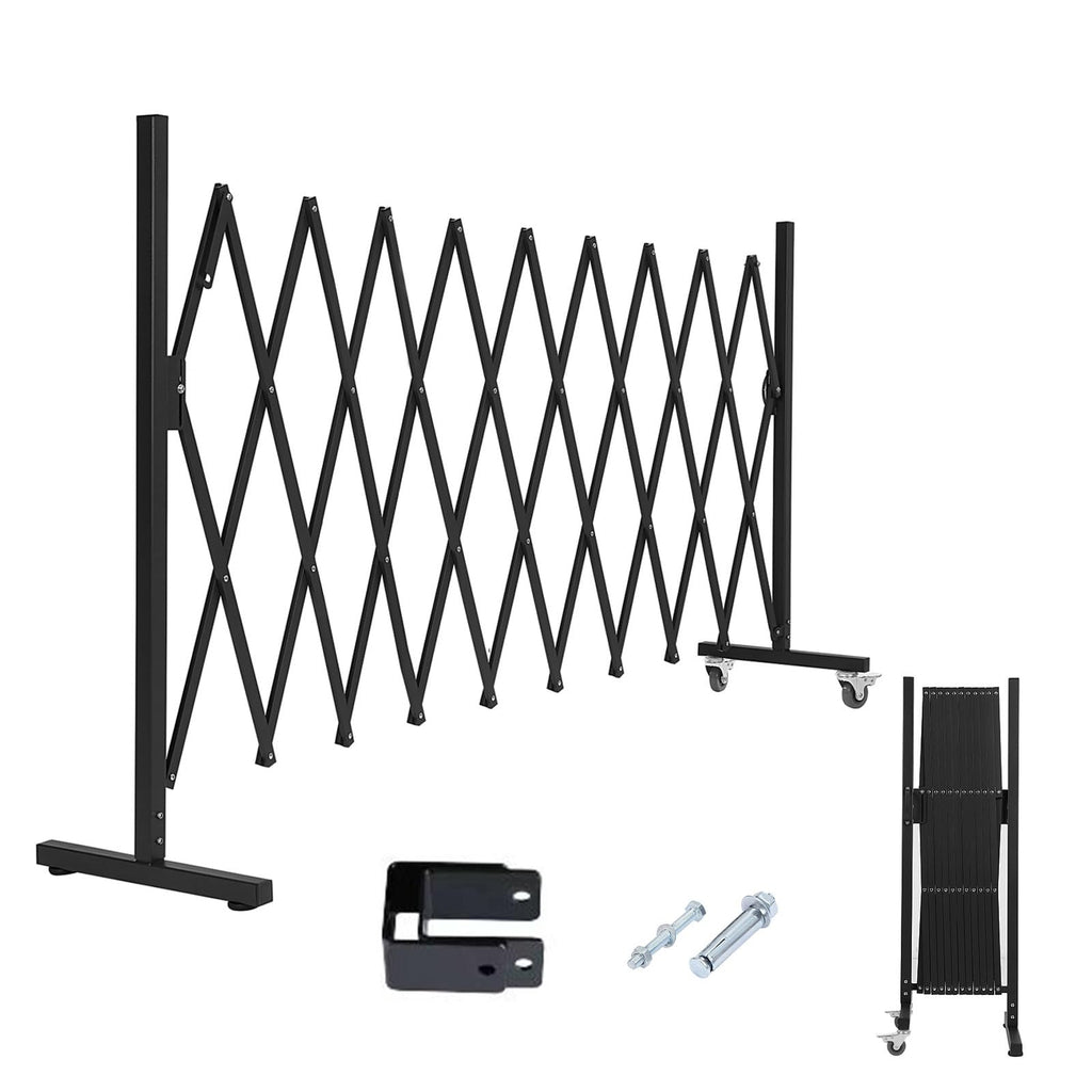 Expandable Metal Pet Barrier Gate on Casters