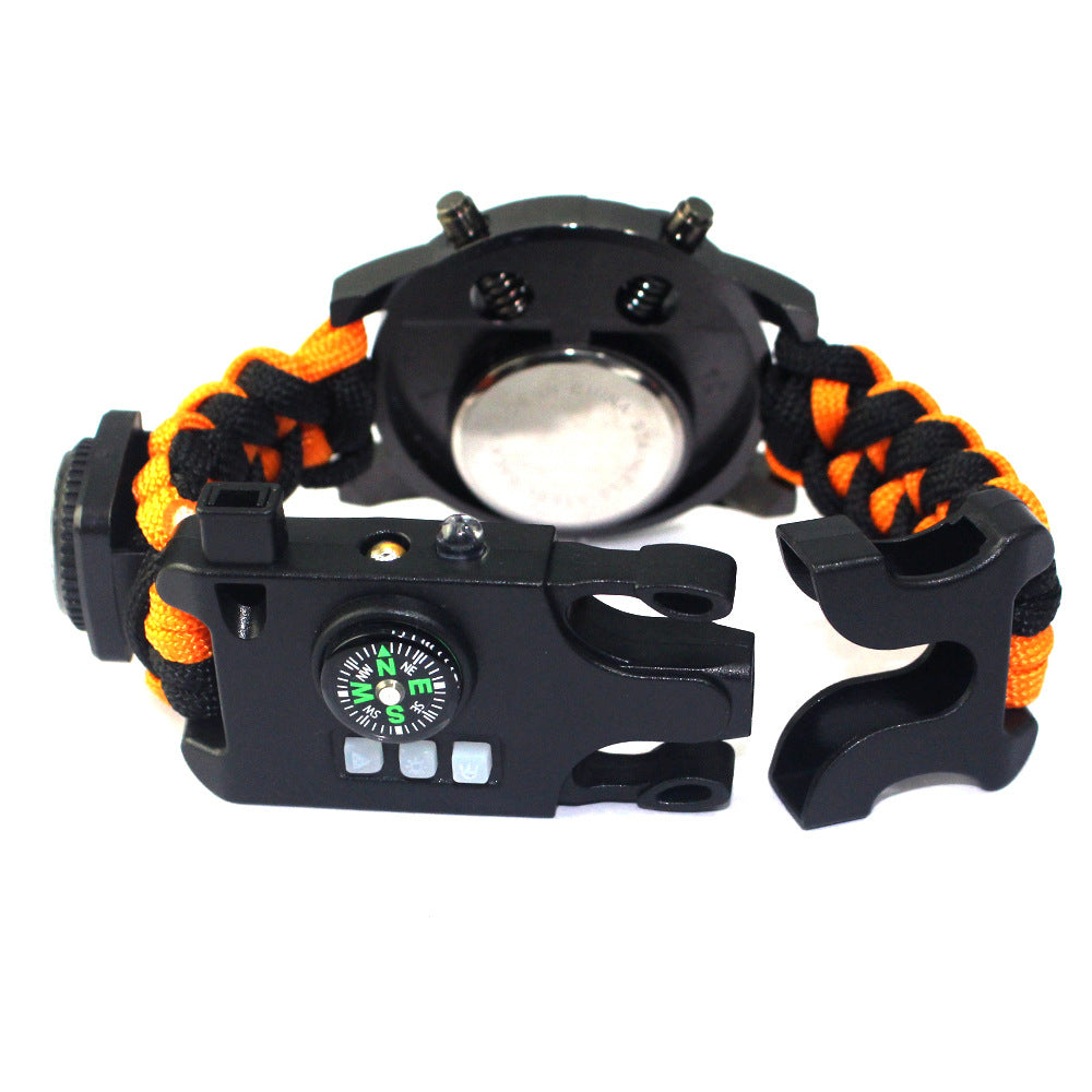 Outdoor Survival Nylon Paracord Watch with Compass