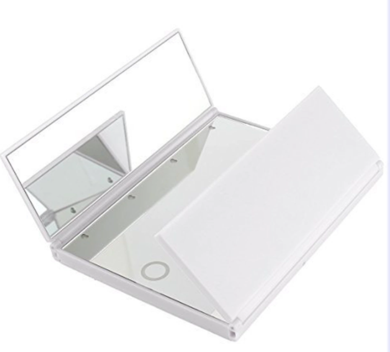 Tri-Fold Makeup Mirror with 16 LED Lights